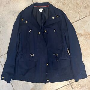 Crown & Ivy Navy Drawstring Utility Jacket